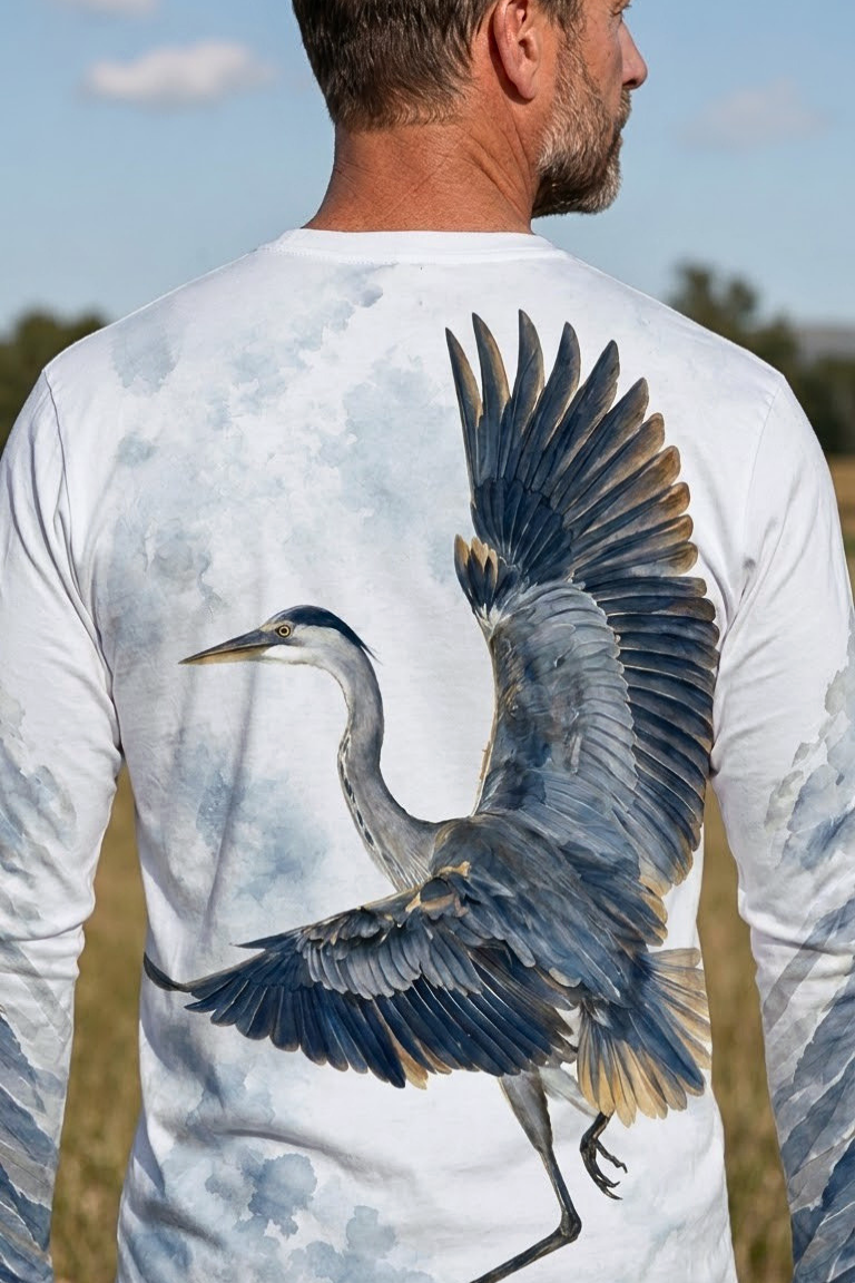 Performance Outdoor Long Sleeve - Marsh Sentinel, Great Blue Heron - ULS360V image 4