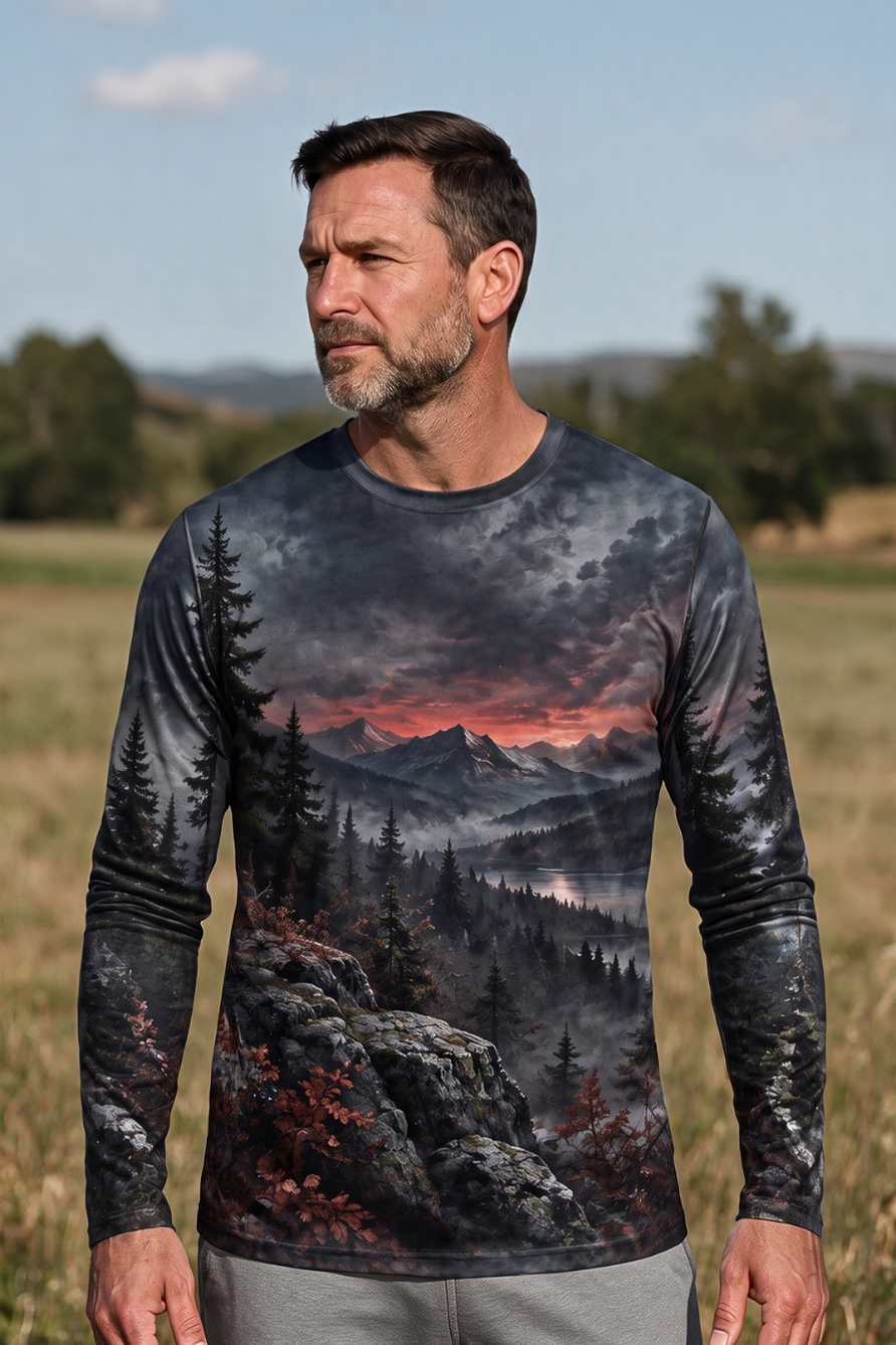 Performance Outdoor Long Sleeve - Blood Moon Howling Wolf - ULS362V image 3