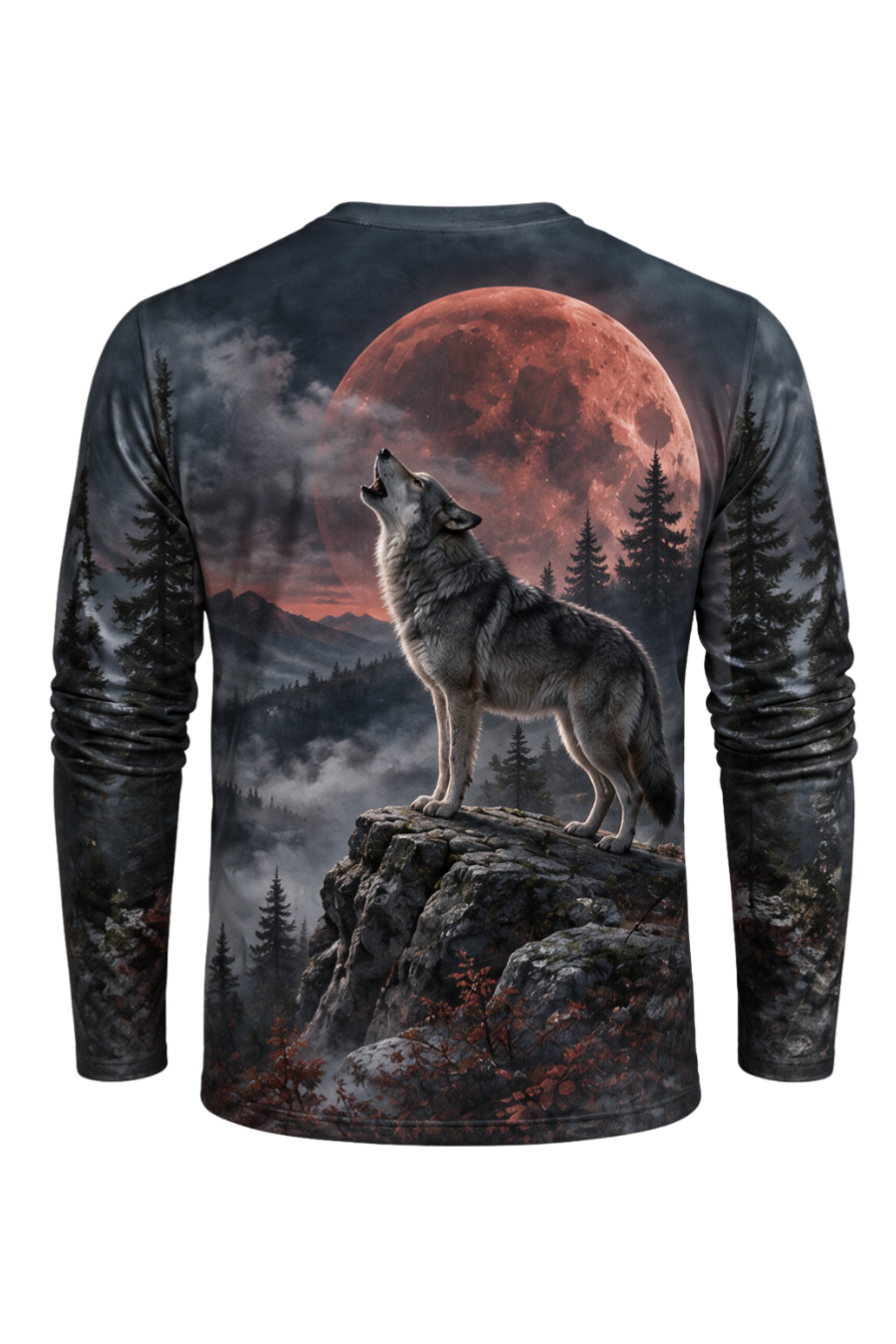 Performance Outdoor Long Sleeve - Blood Moon Howling Wolf - ULS362V image 5