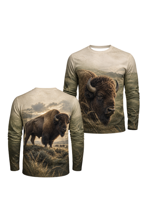 Performance Outdoor Long Sleeve - Golden Prairie Bison - ULS363V image 1