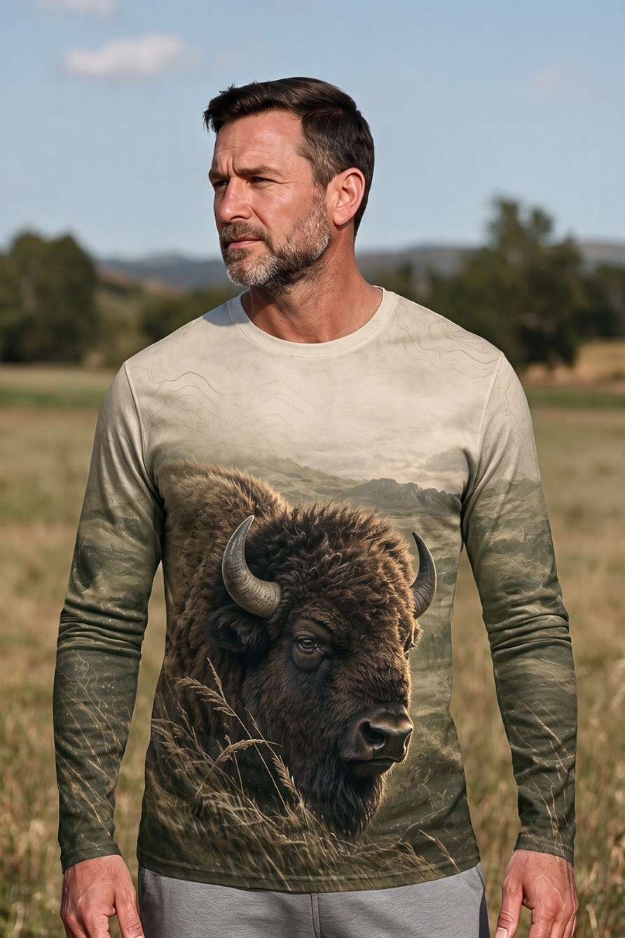 Performance Outdoor Long Sleeve - Golden Prairie Bison - ULS363V image 2