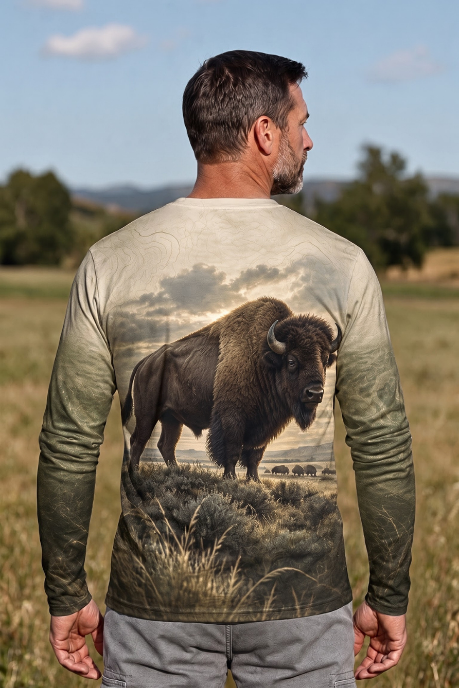 Performance Outdoor Long Sleeve - Golden Prairie Bison - ULS363V image 3