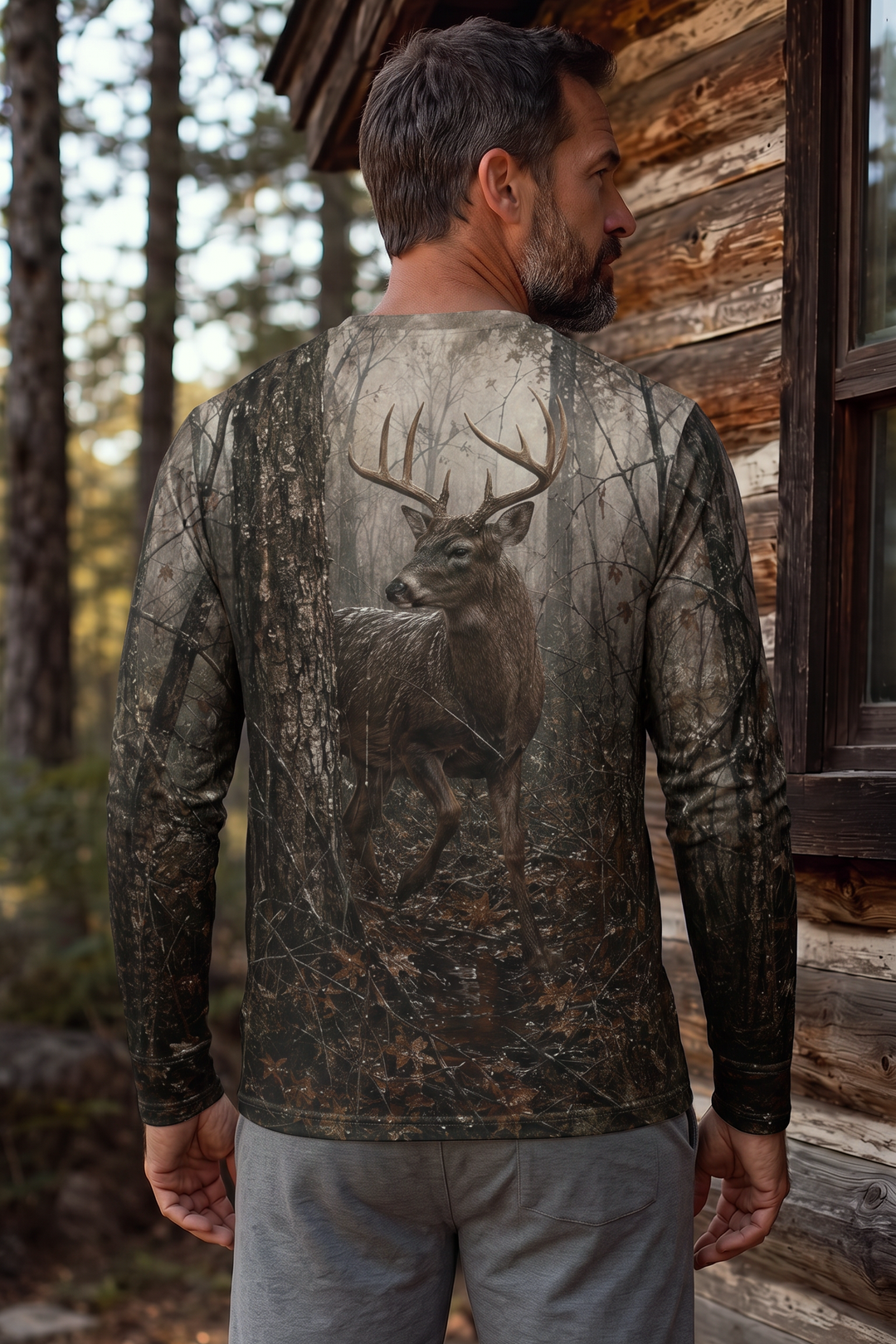 Performance Hunting Long Sleeve - Dark Oak Whitetail - TBT307 image 2