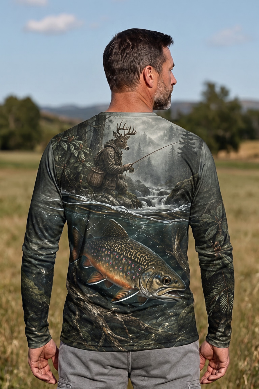 Performance Fishing Long Sleeve - Whitetail Angler, Misty Creek Brook Trout - ULS364V image 2