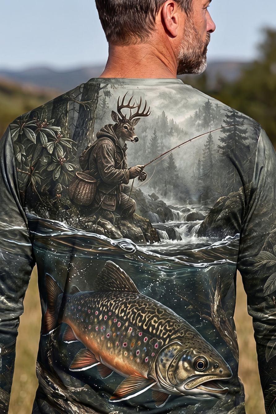 Performance Fishing Long Sleeve - Whitetail Angler, Misty Creek Brook Trout - ULS364V image 4