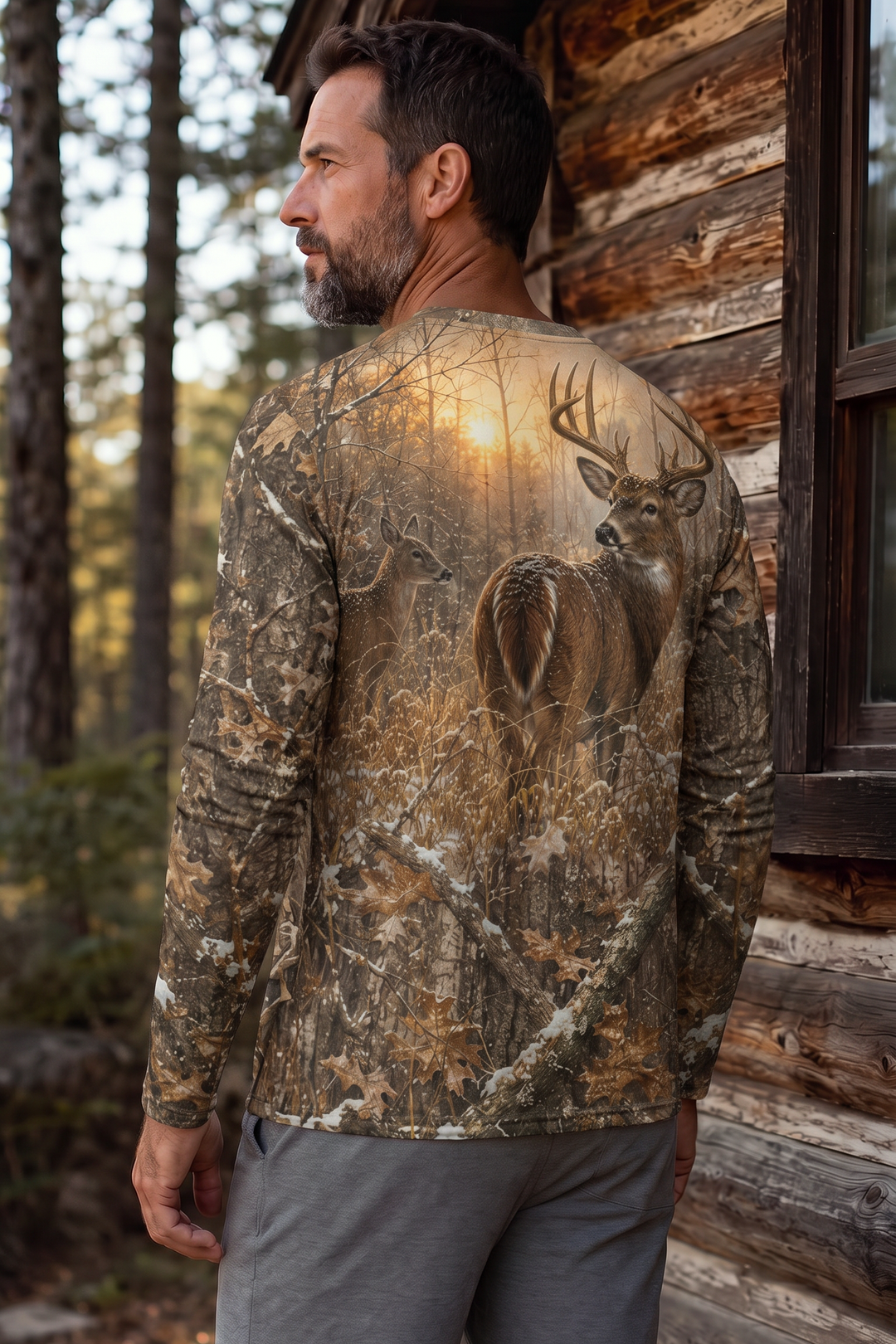 Performance Hunting Long Sleeve - Golden Sunrise Whitetail - TBT308 image 2