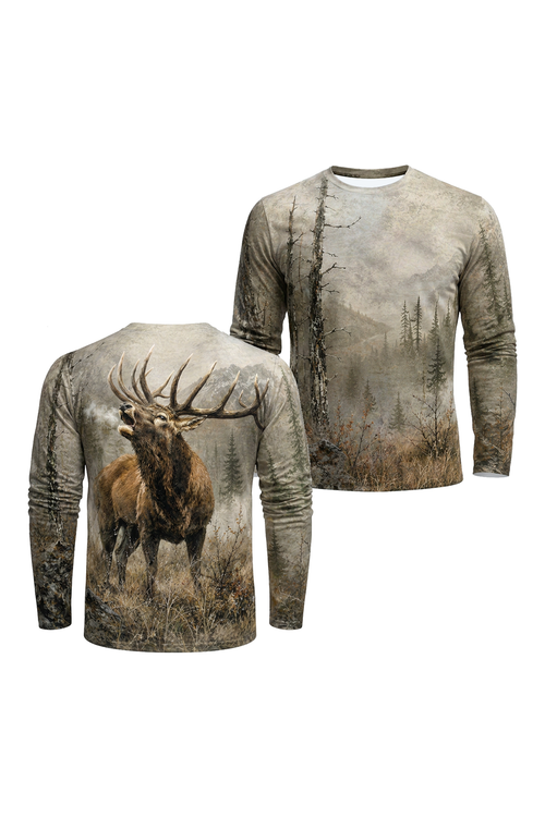 Performance Hunting Long Sleeve - Majestic Elk Mountain Bugle - TBT314 image 1
