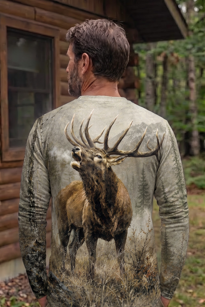 Performance Hunting Long Sleeve - Majestic Elk Mountain Bugle - TBT314 image 2
