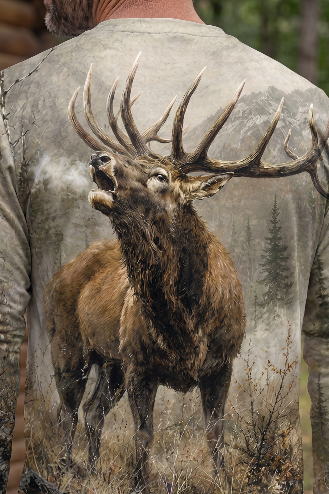 Performance Hunting Long Sleeve - Majestic Elk Mountain Bugle - TBT314 image 4