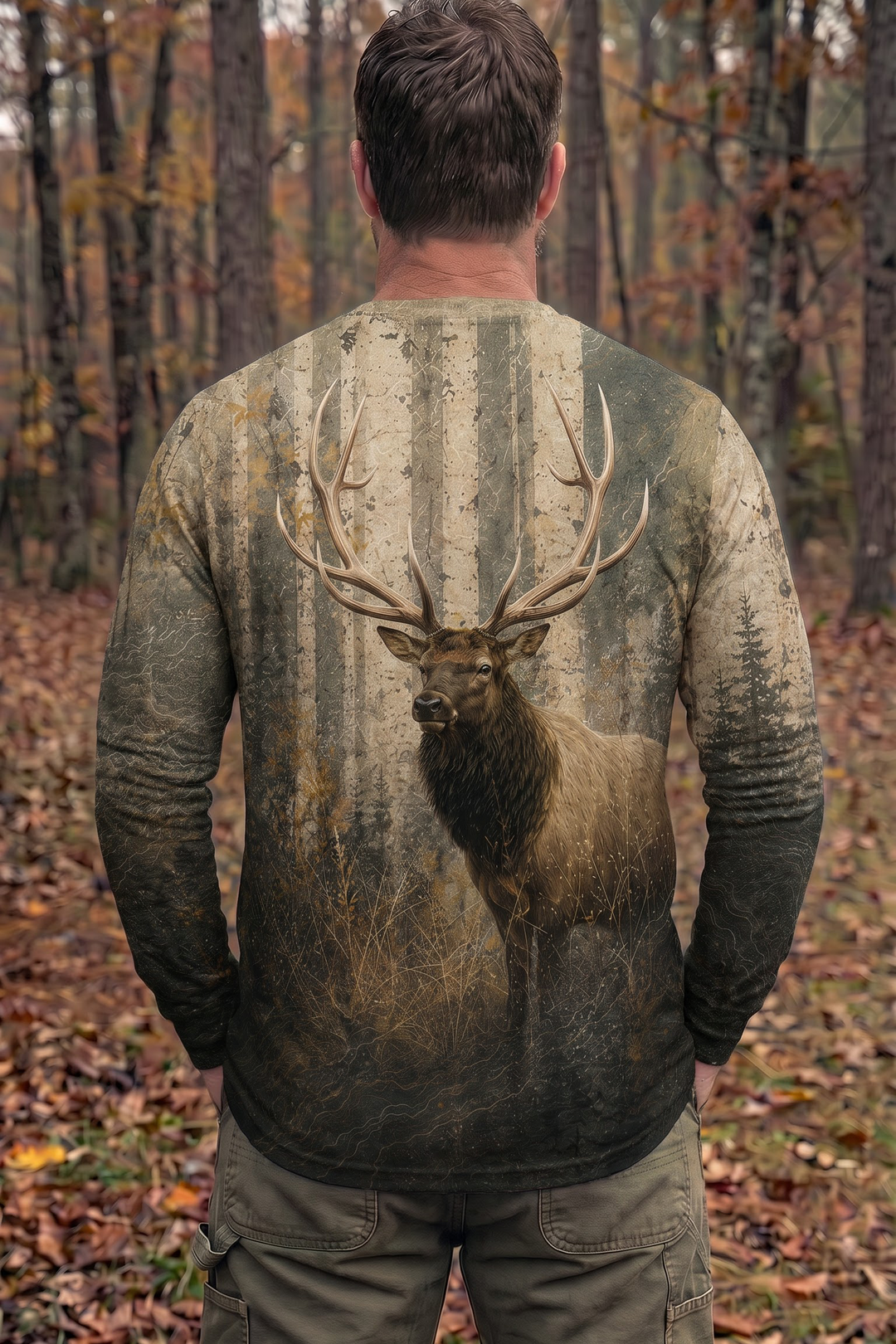 Performance Hunting Long Sleeve - Forest Monarch Elk - TBT317 image 2