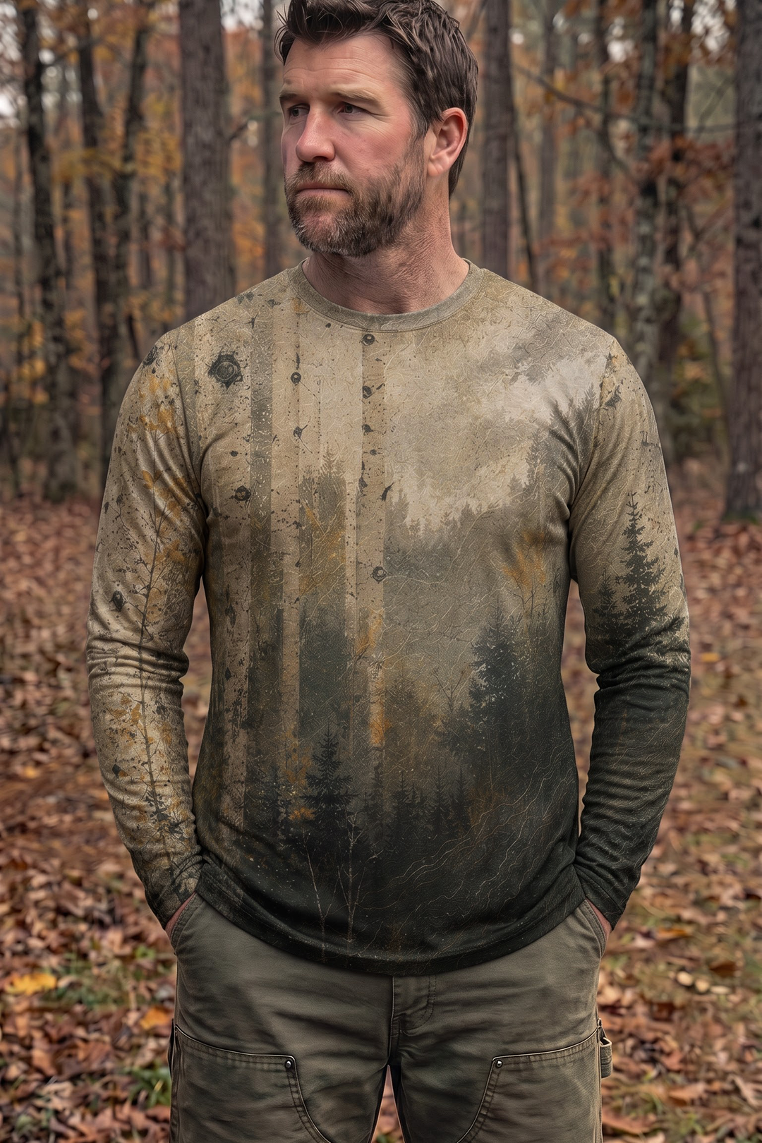 Performance Hunting Long Sleeve - Forest Monarch Elk - TBT317 image 3