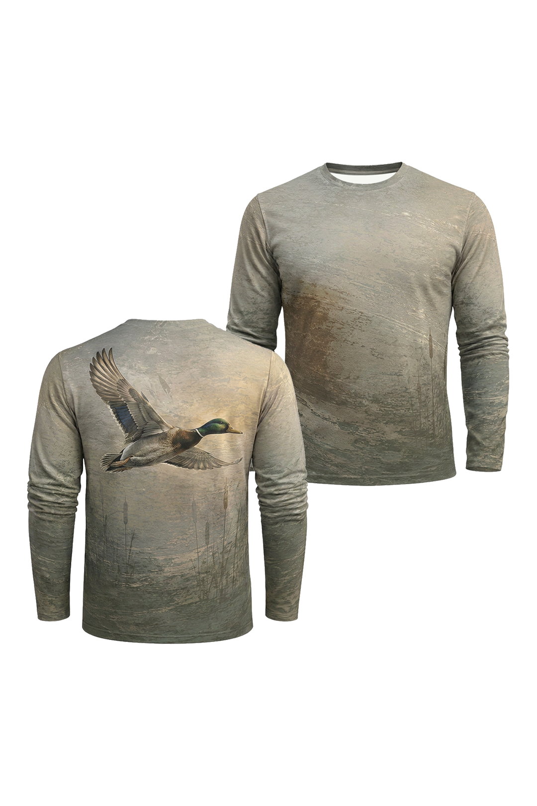 Performance Hunting Long Sleeve - Golden Marsh Mallard Flight - TBT320 image 1
