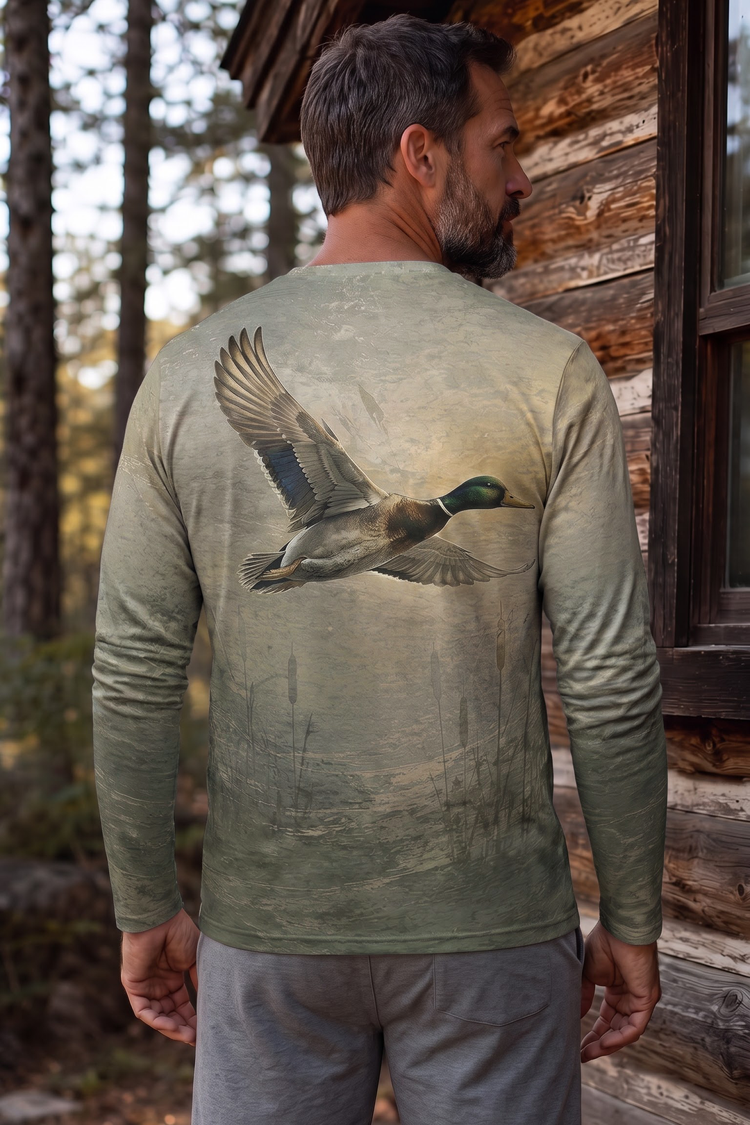 Performance Hunting Long Sleeve - Golden Marsh Mallard Flight - TBT320 image 2