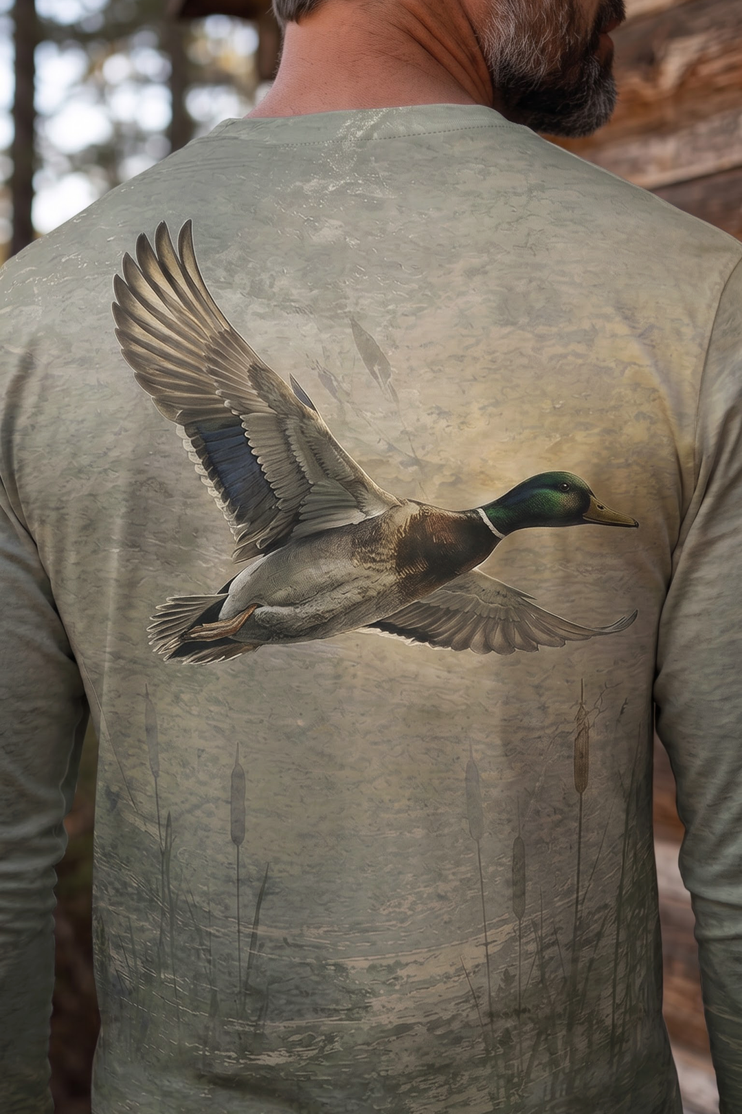 Performance Hunting Long Sleeve - Golden Marsh Mallard Flight - TBT320 image 4
