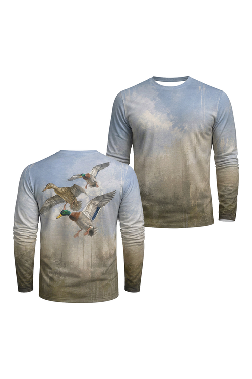 Performance Hunting Long Sleeve - Azure Sky Mallard Trio - TBT325 image 1