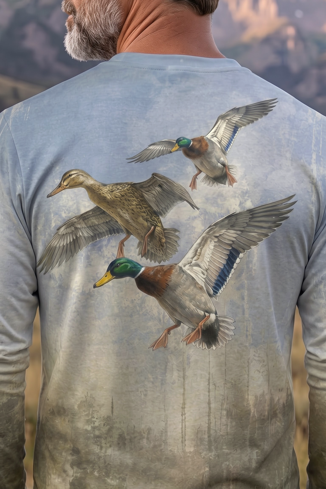 Performance Hunting Long Sleeve - Azure Sky Mallard Trio - TBT325 image 4