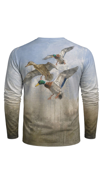 Performance Hunting Long Sleeve - Azure Sky Mallard Trio - TBT325 image 5