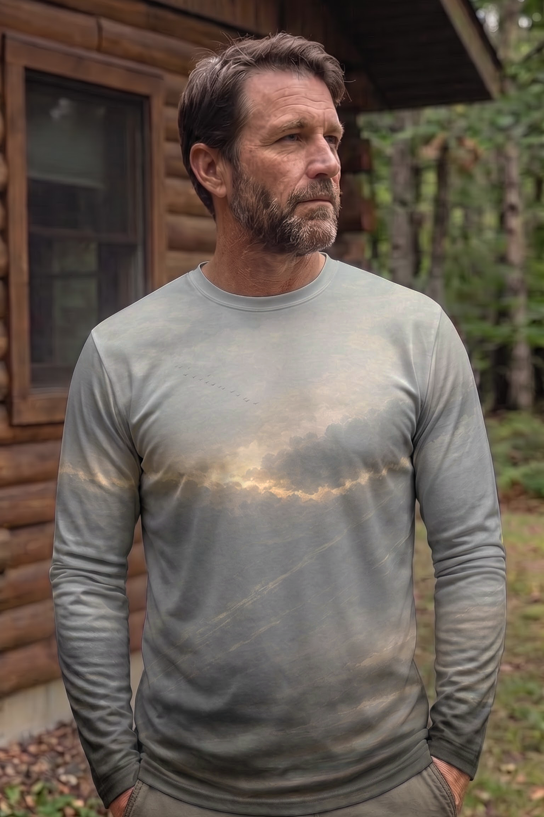 Performance Hunting Long Sleeve - Overcast Canada Goose Migration - TBT326 image 3