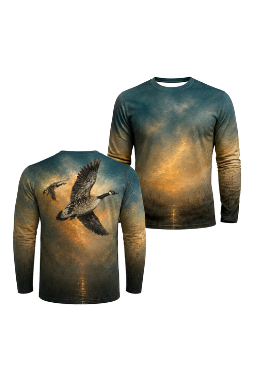 Performance Hunting Long Sleeve - Golden Dusk Goose Flight - TBT329 image 1