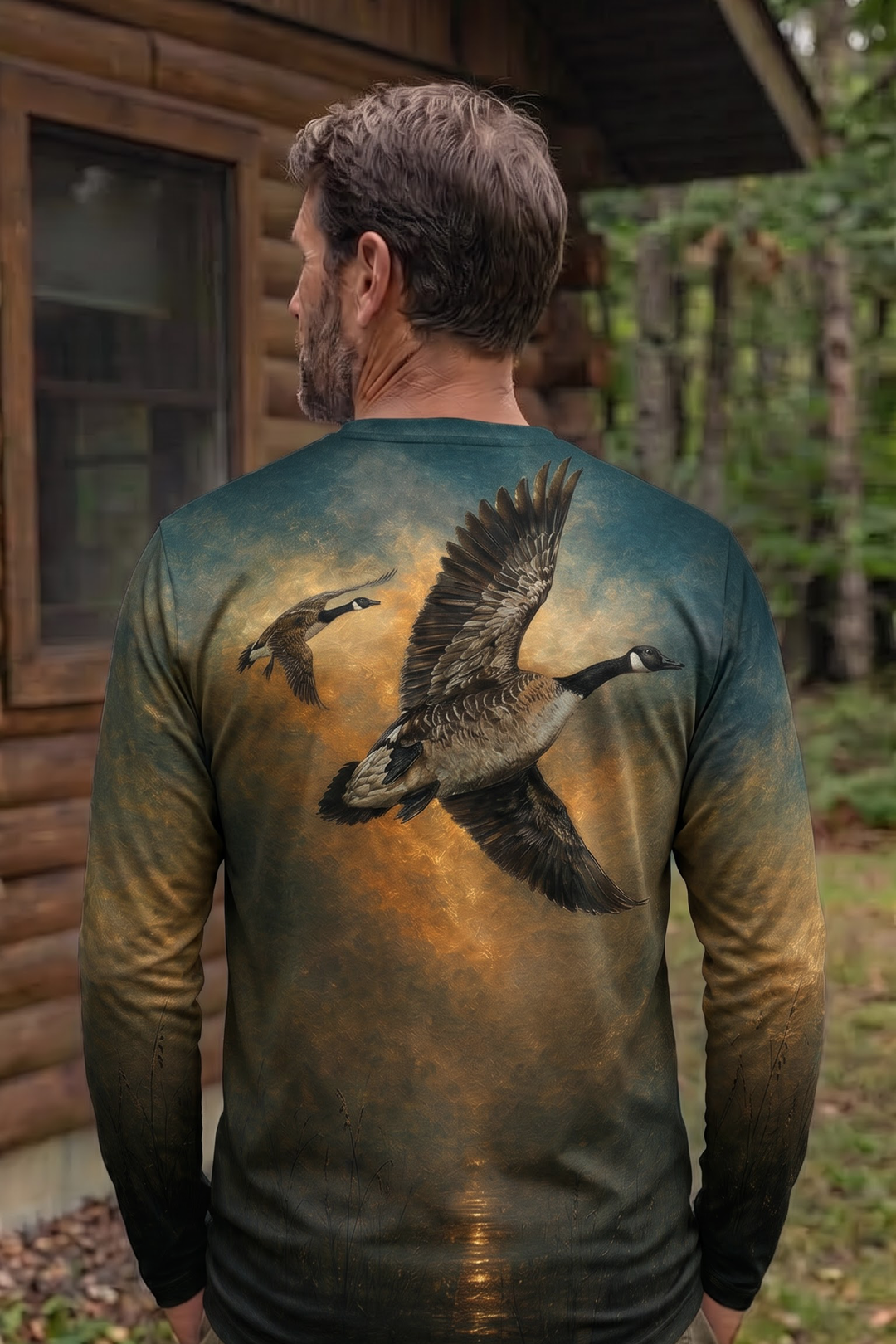 Performance Hunting Long Sleeve - Golden Dusk Goose Flight - TBT329 image 2