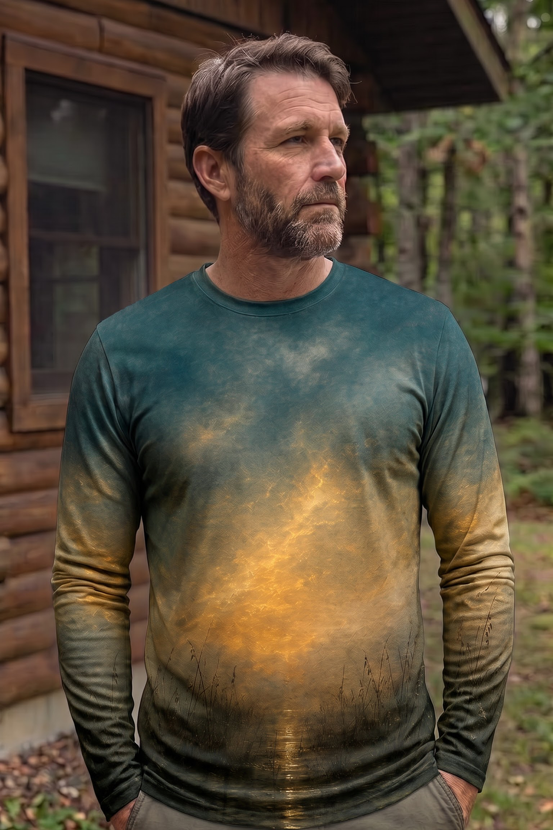 Performance Hunting Long Sleeve - Golden Dusk Goose Flight - TBT329 image 3