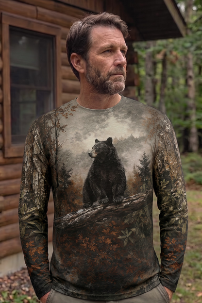 Performance Hunting Long Sleeve - Autumn Forest Black Bear Watch - TBT332 image 2