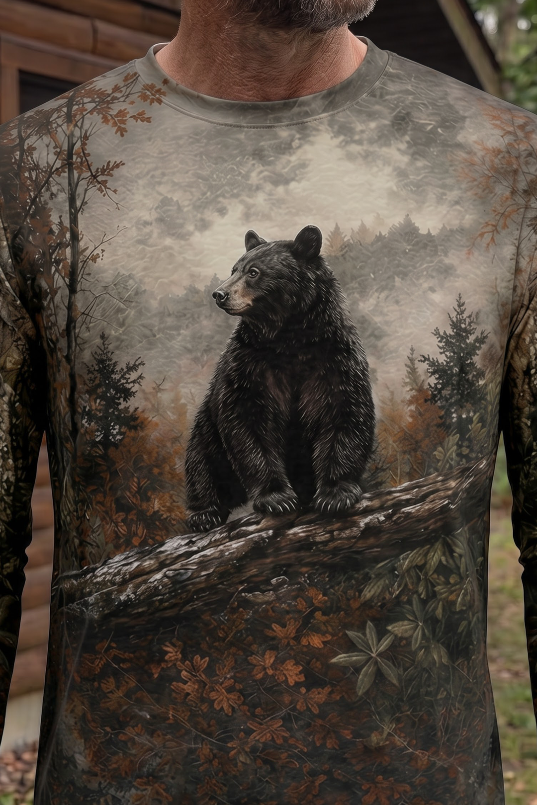 Performance Hunting Long Sleeve - Autumn Forest Black Bear Watch - TBT332 image 4