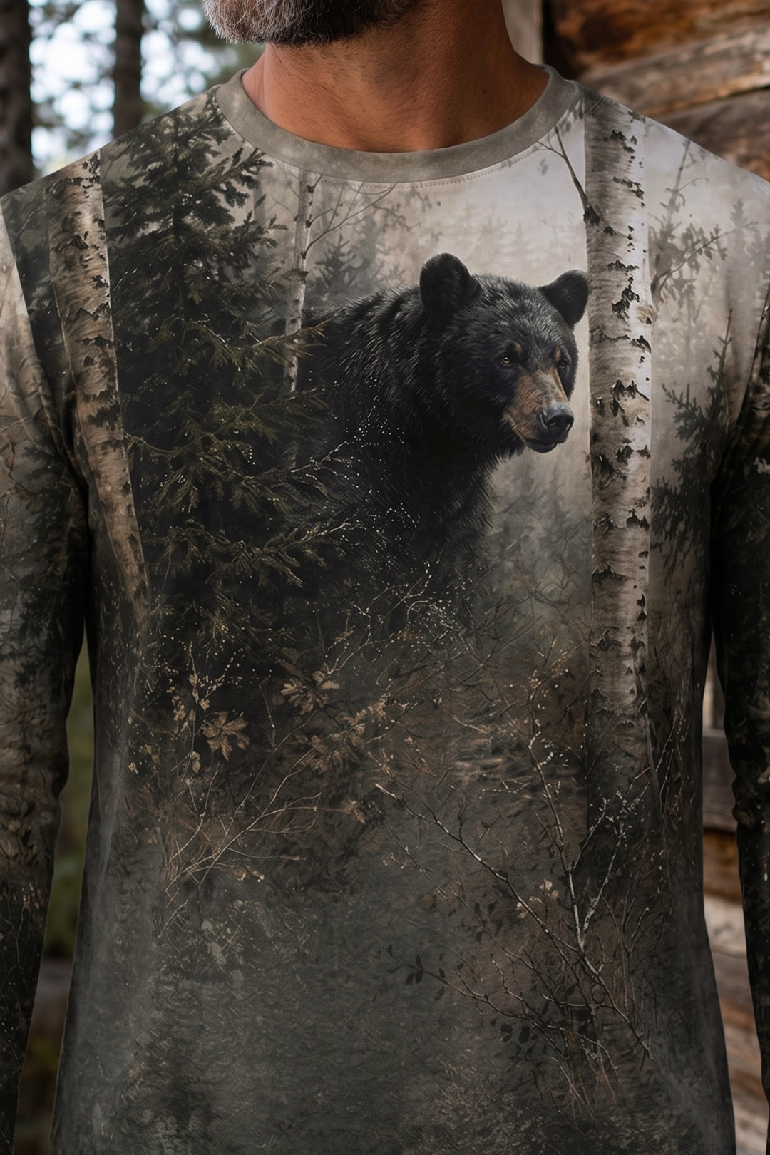 Performance Hunting Long Sleeve - Birch Forest Black Bear Prowl - TBT333 image 4