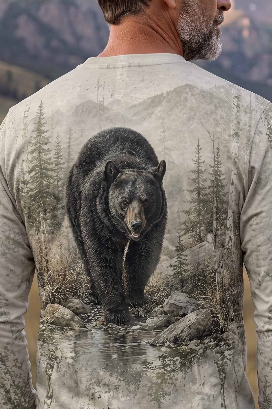 Performance Hunting Long Sleeve - Mountain Stream Black Bear Crossing - TBT335 image 4