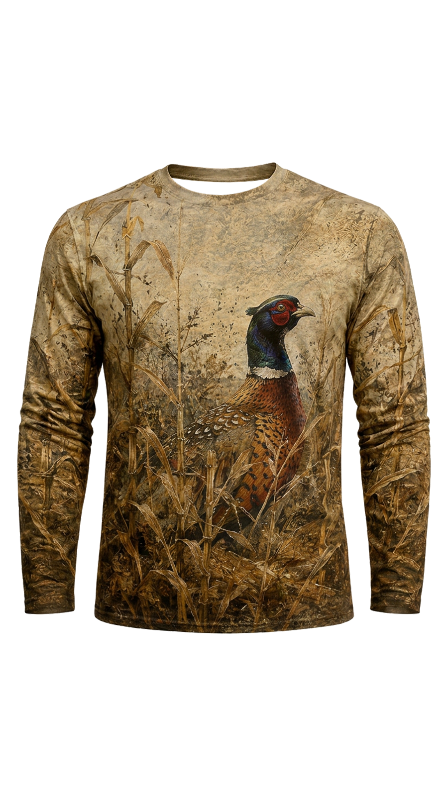 Performance Hunting Long Sleeve - Golden Cornfield Pheasant Flush - TBT336 image 5