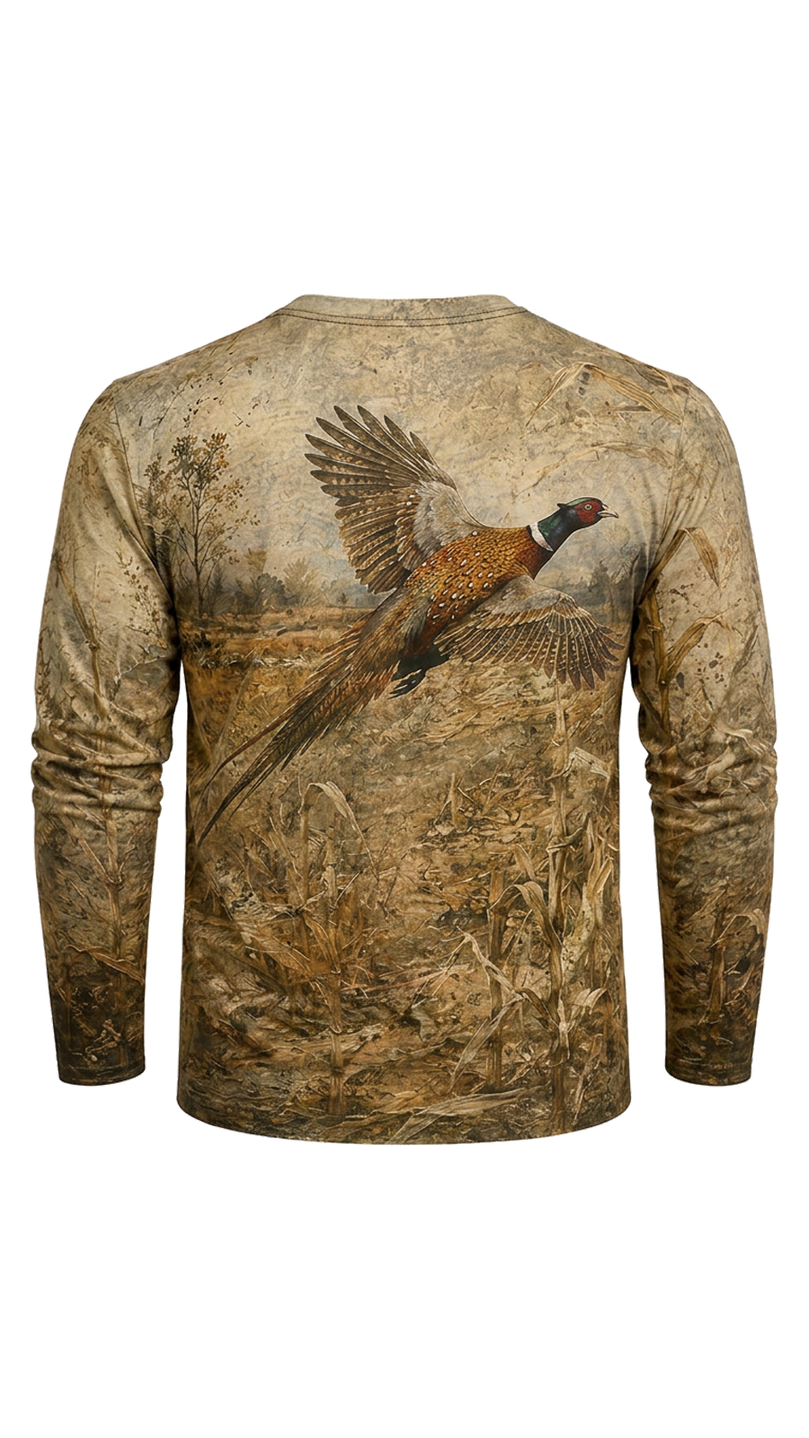 Performance Hunting Long Sleeve - Golden Cornfield Pheasant Flush - TBT336 image 6