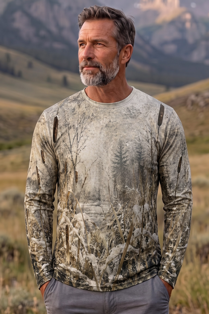 Performance Hunting Long Sleeve - Snowy Marsh Pheasant Flight - TBT337 image 3