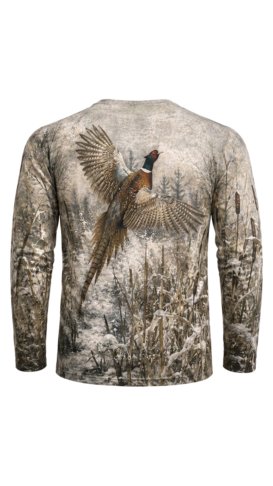 Performance Hunting Long Sleeve - Snowy Marsh Pheasant Flight - TBT337 image 5
