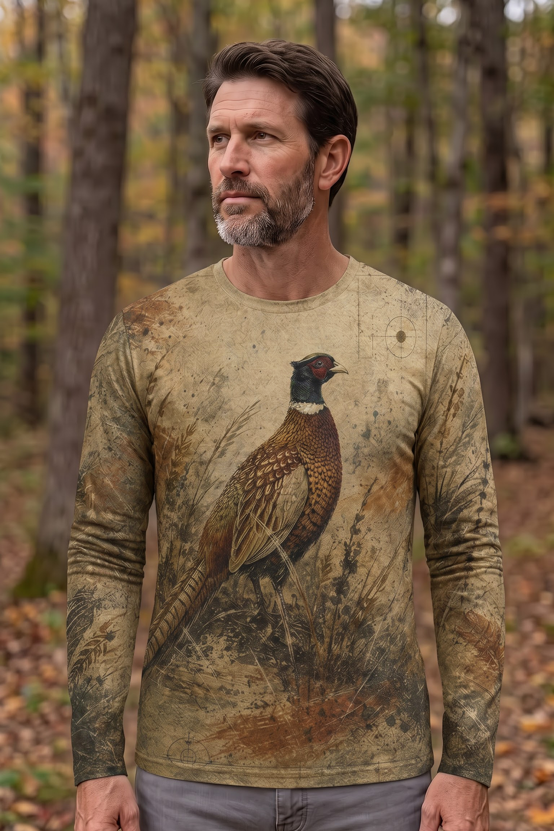 Performance Hunting Long Sleeve - Vintage Grassland Pheasant Quest - TBT338 image 2