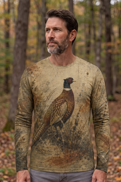 Performance Hunting Long Sleeve - Vintage Grassland Pheasant Quest - TBT338 image 2