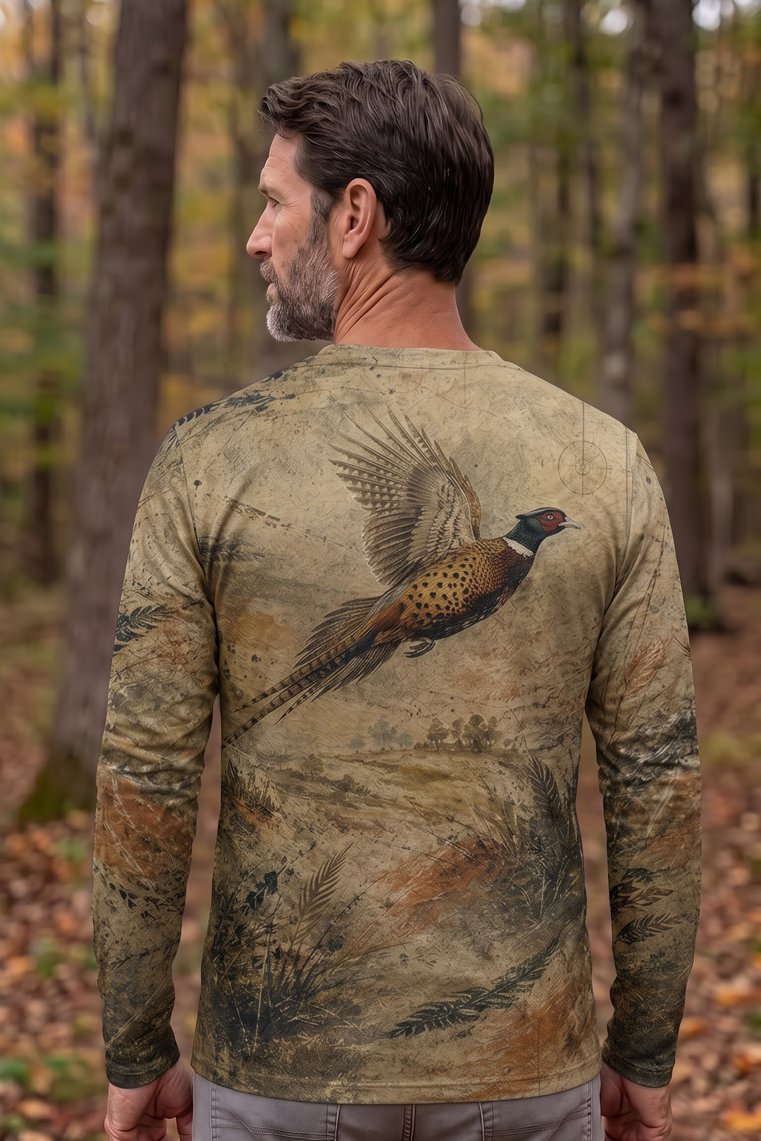 Performance Hunting Long Sleeve - Vintage Grassland Pheasant Quest - TBT338 image 3
