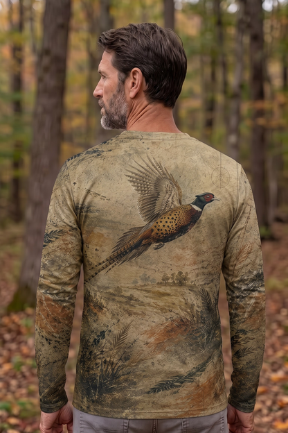 Performance Hunting Long Sleeve - Vintage Grassland Pheasant Quest - TBT338 image 3