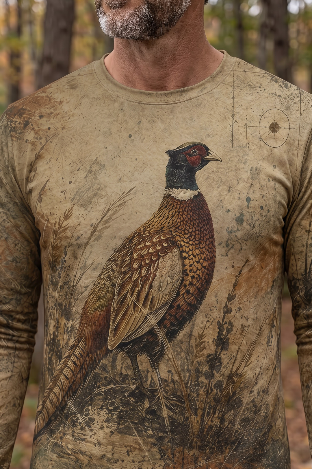 Performance Hunting Long Sleeve - Vintage Grassland Pheasant Quest - TBT338 image 4