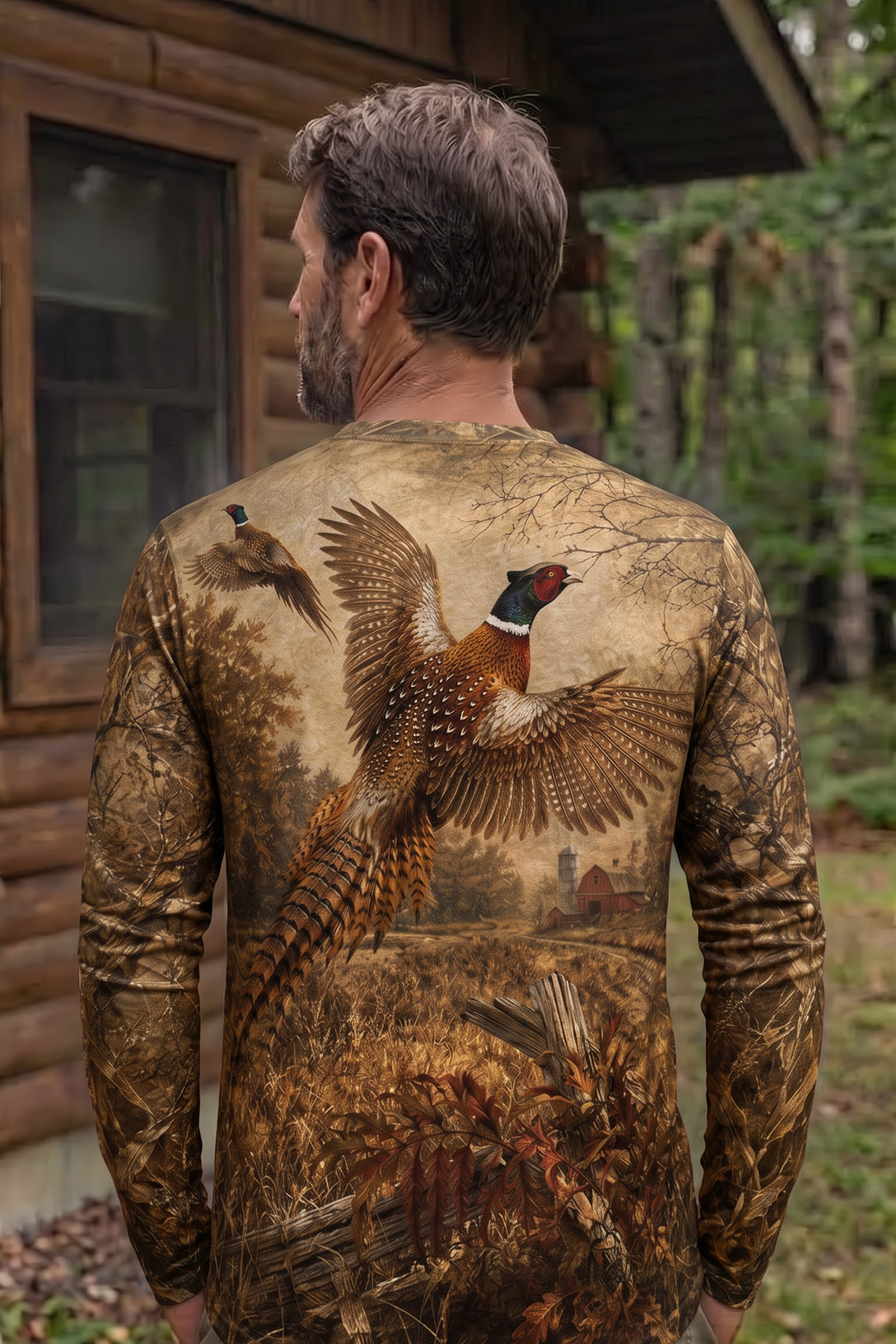 Performance Hunting Long Sleeve - Autumn Pheasant Flight - TBT339 image 2