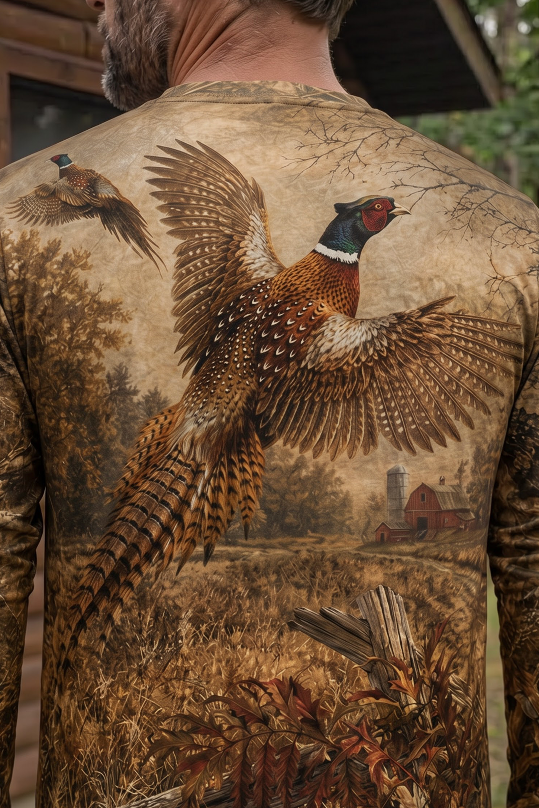 Performance Hunting Long Sleeve - Autumn Pheasant Flight - TBT339 image 4