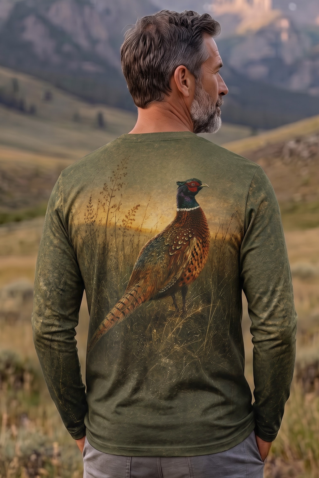 Performance Hunting Long Sleeve - Golden Dawn Pheasant Watcher - TBT340 image 2
