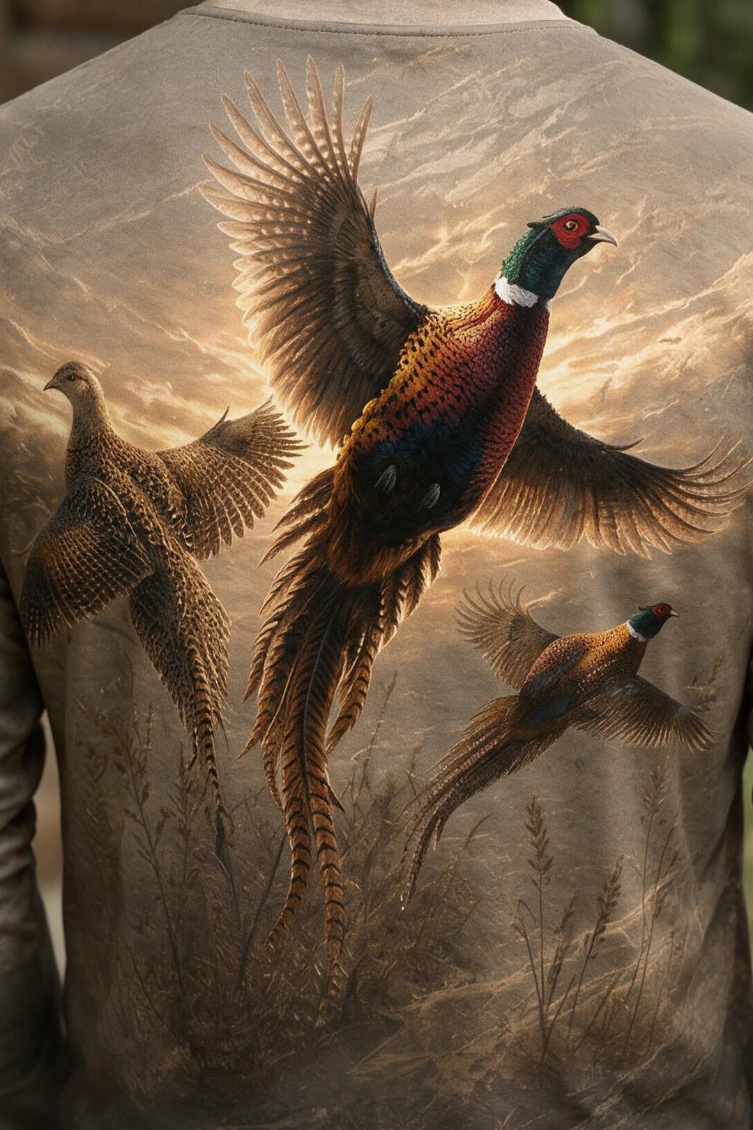Performance Hunting Long Sleeve - Golden Pheasant Flush - TBT341 image 4