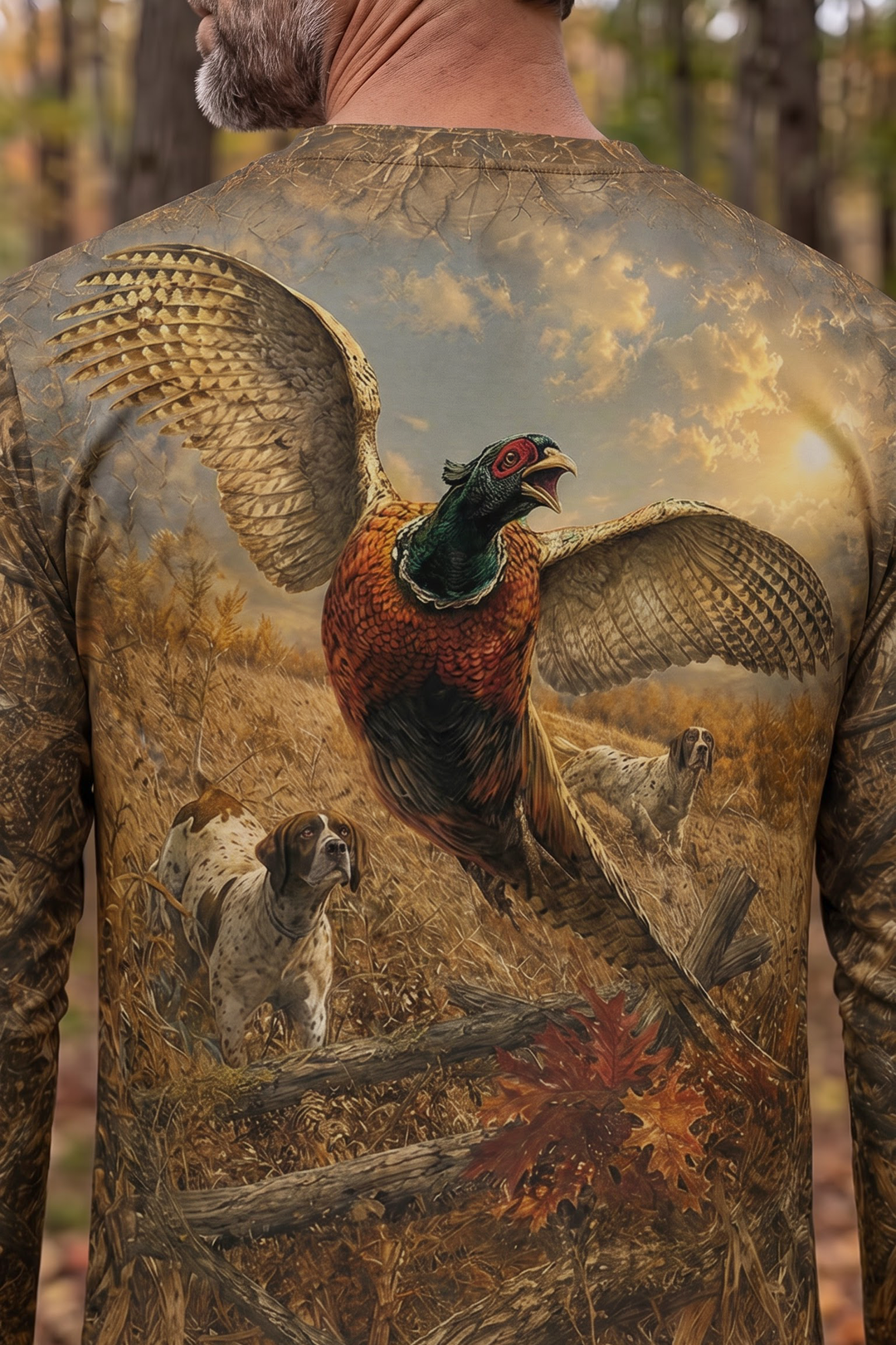 Performance Hunting Long Sleeve - Golden Pheasant Field Flush - TBT342 image 4