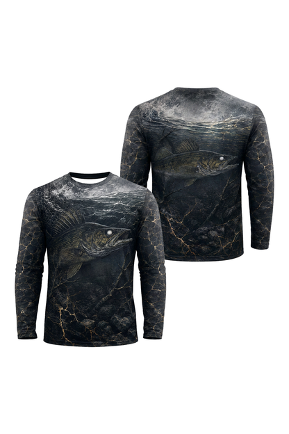 Performance Fishing Long Sleeve - Deep Water Walleye Shadow - TBT343 image 1