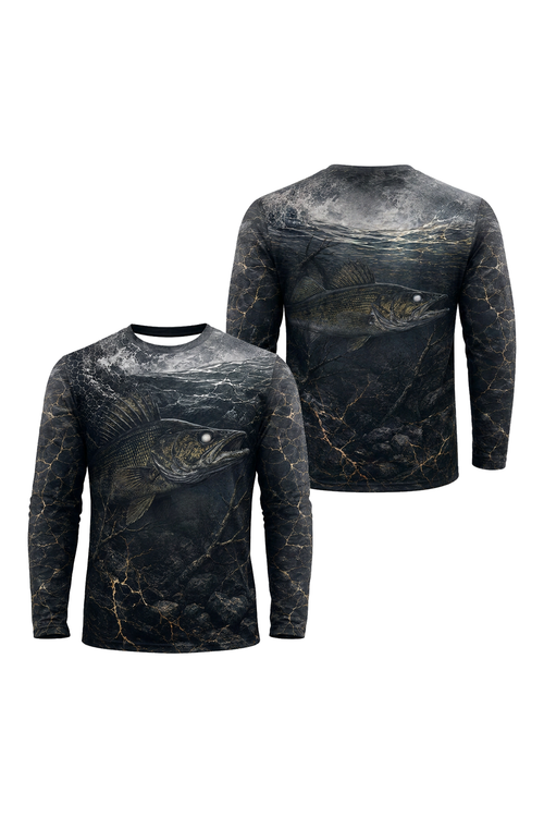 Performance Fishing Long Sleeve - Deep Water Walleye Shadow - TBT343 image 1