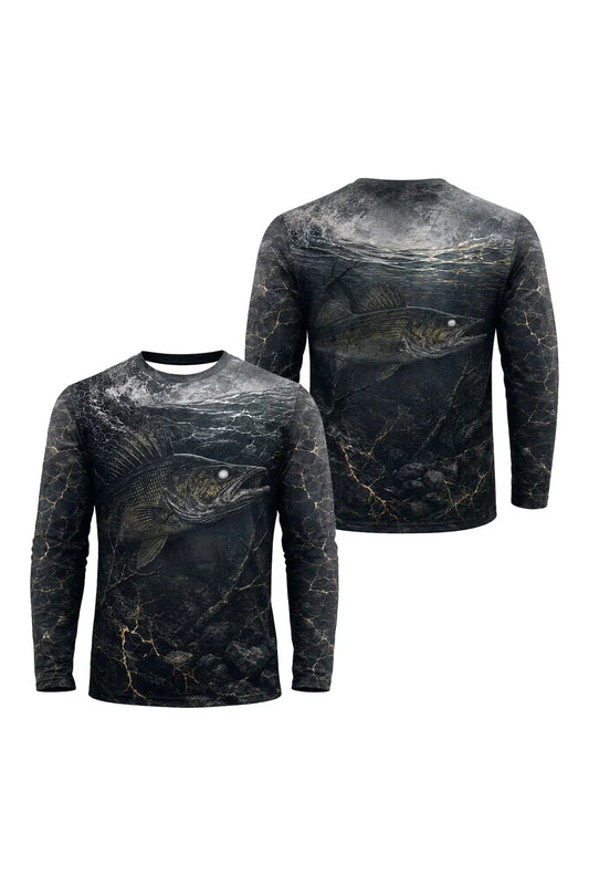 Performance Fishing Long Sleeve - Deep Water Walleye Shadow - TBT343 image 1