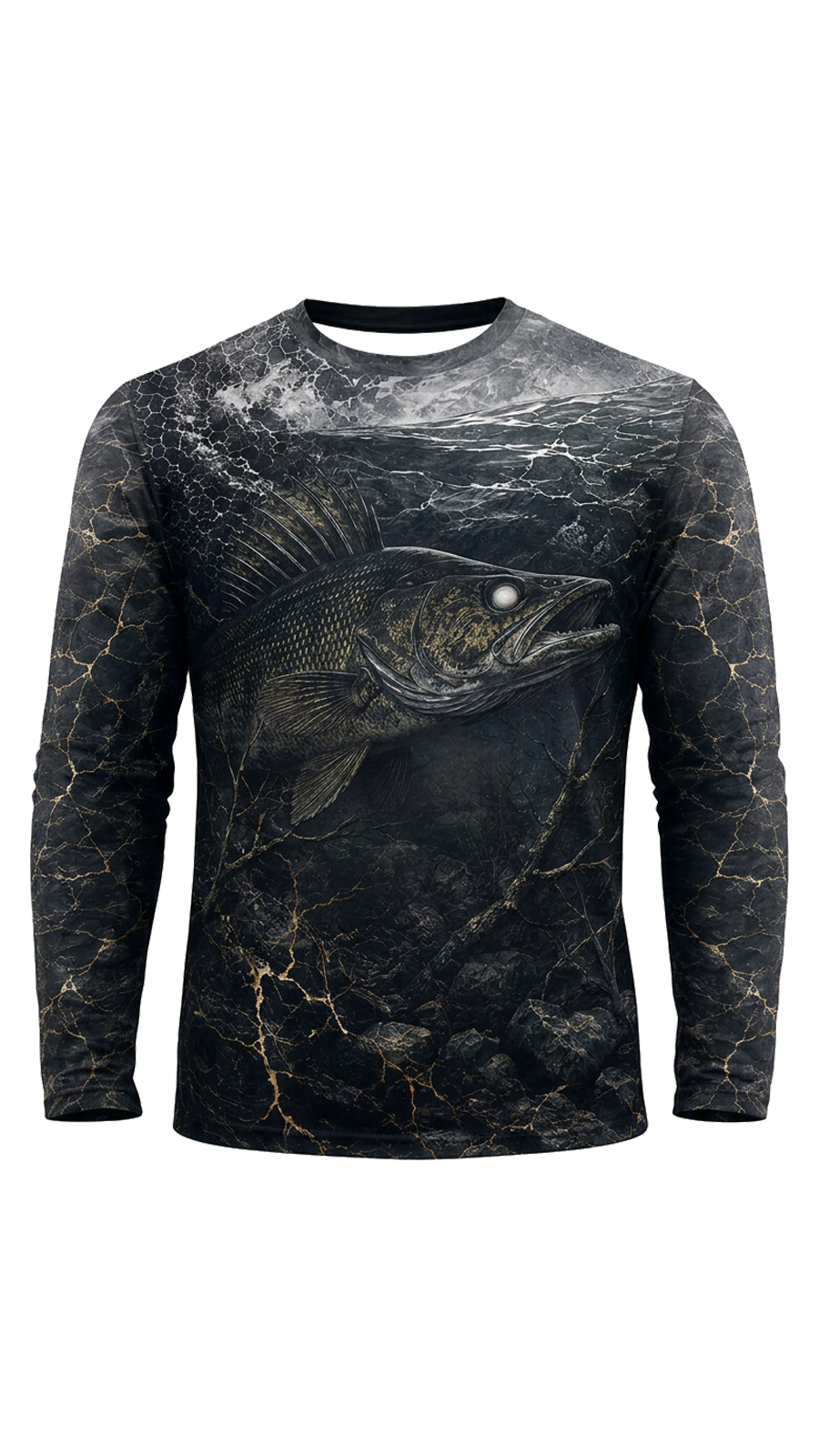 Performance Fishing Long Sleeve - Deep Water Walleye Shadow - TBT343 image 5
