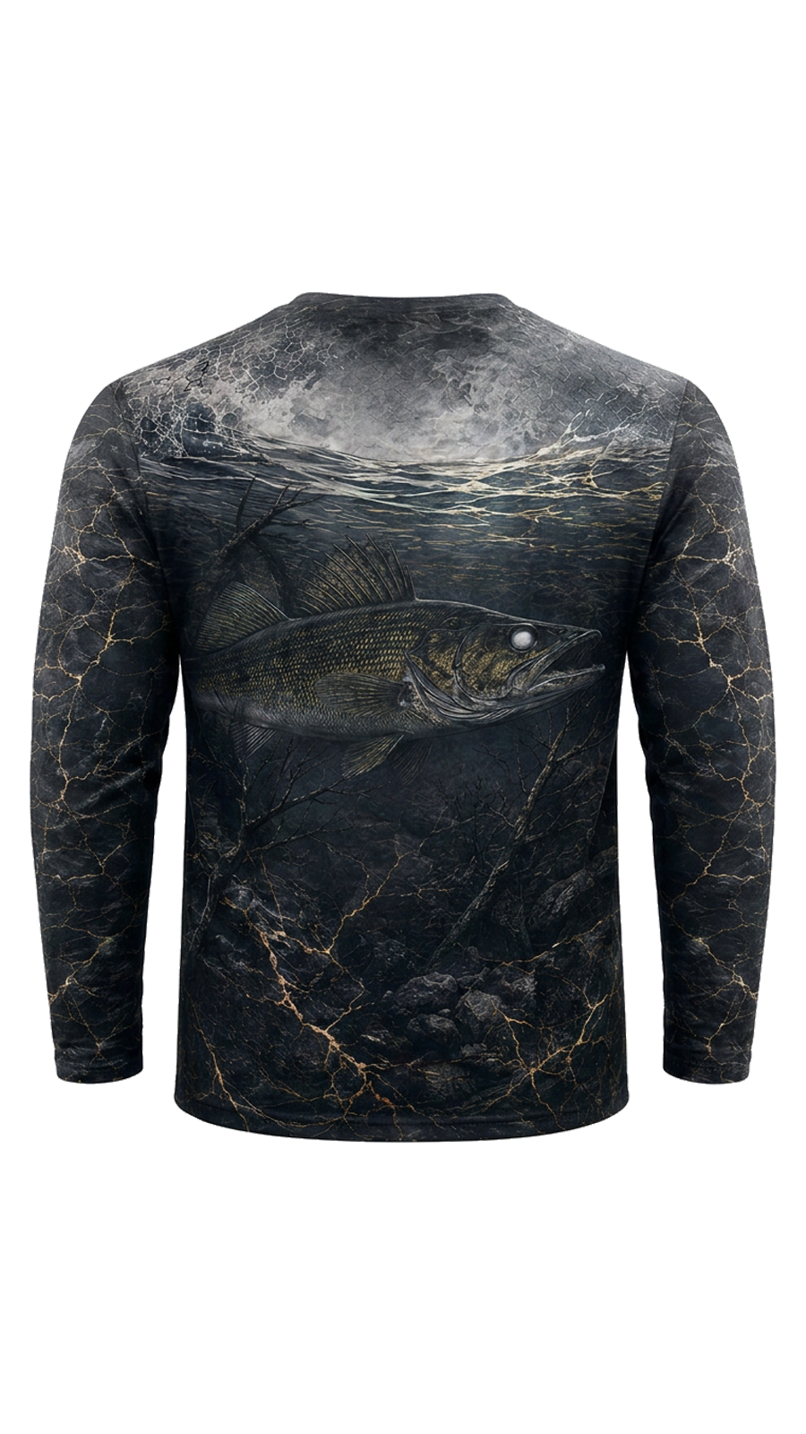 Performance Fishing Long Sleeve - Deep Water Walleye Shadow - TBT343 image 6