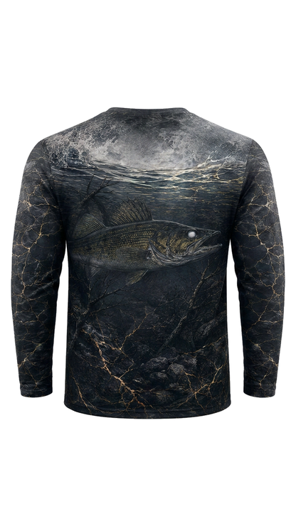 Performance Fishing Long Sleeve - Deep Water Walleye Shadow - TBT343 image 6
