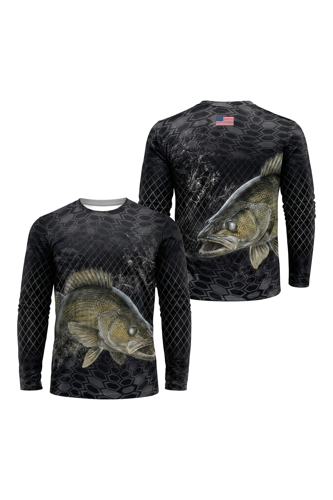Performance Fishing Long Sleeve - Midnight Walleye Hex - TBT344 image 1